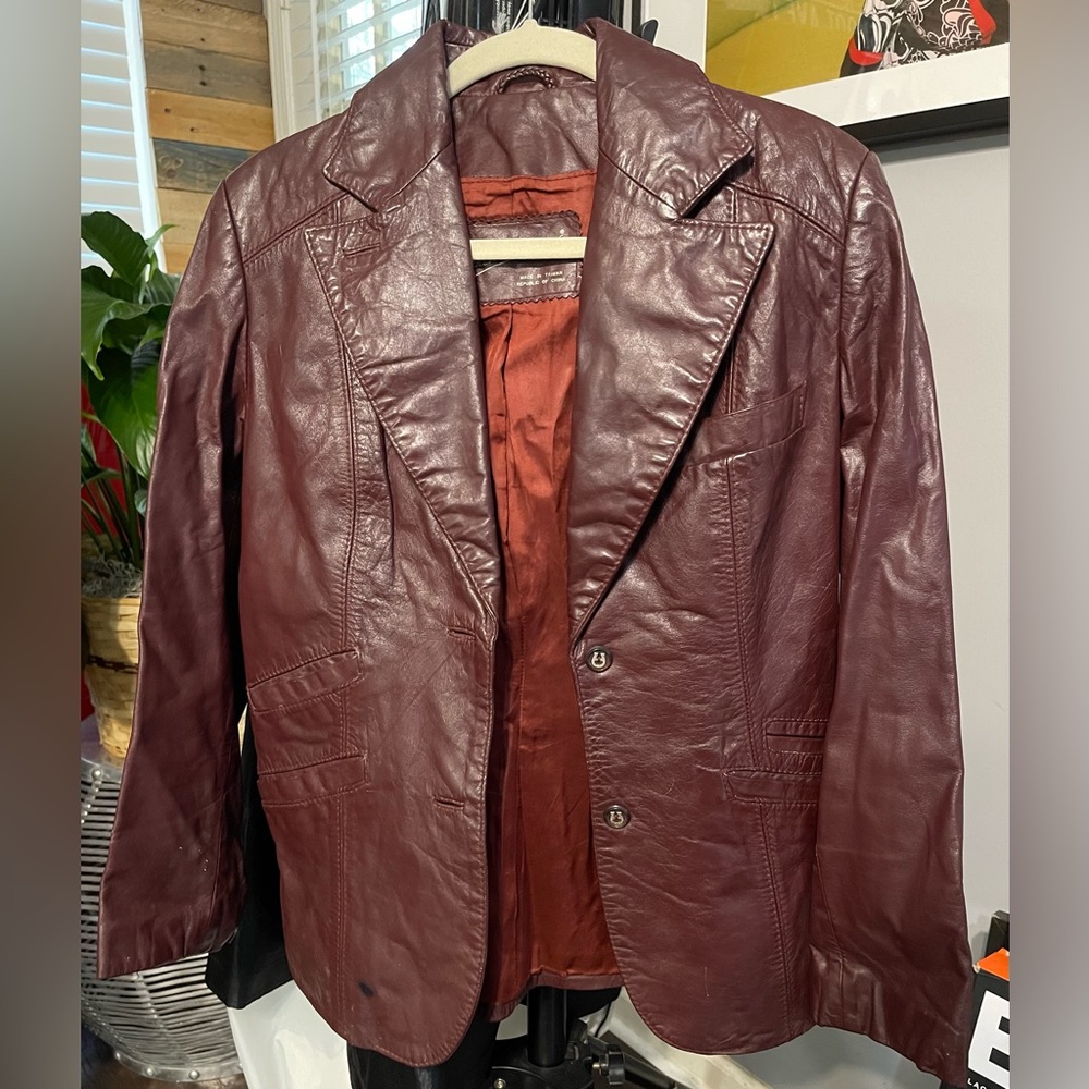 Etienne Aigner Leather Blazer
